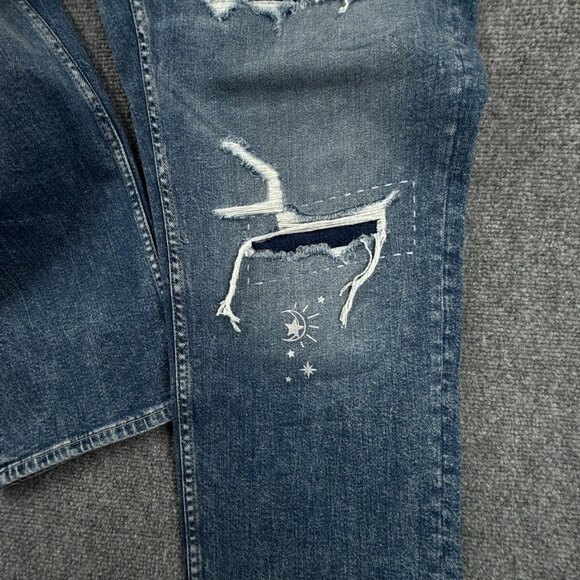 NWT Arizona Jeans Women Distressed Painted Vintage Straight Size 17 High Rise - Picture 9 of 16